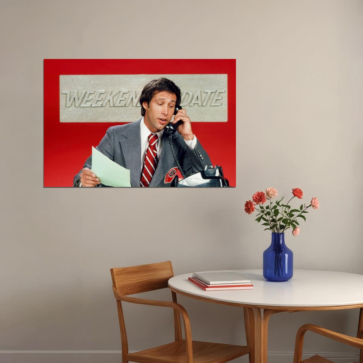 Chevy Chase Weekend Update Poster Saturday Night Live Classic Sketch Comedy 1970s Hollywood Icon Wall Art Print Old Hollywood Aesthetic Wall Decor - xonomax