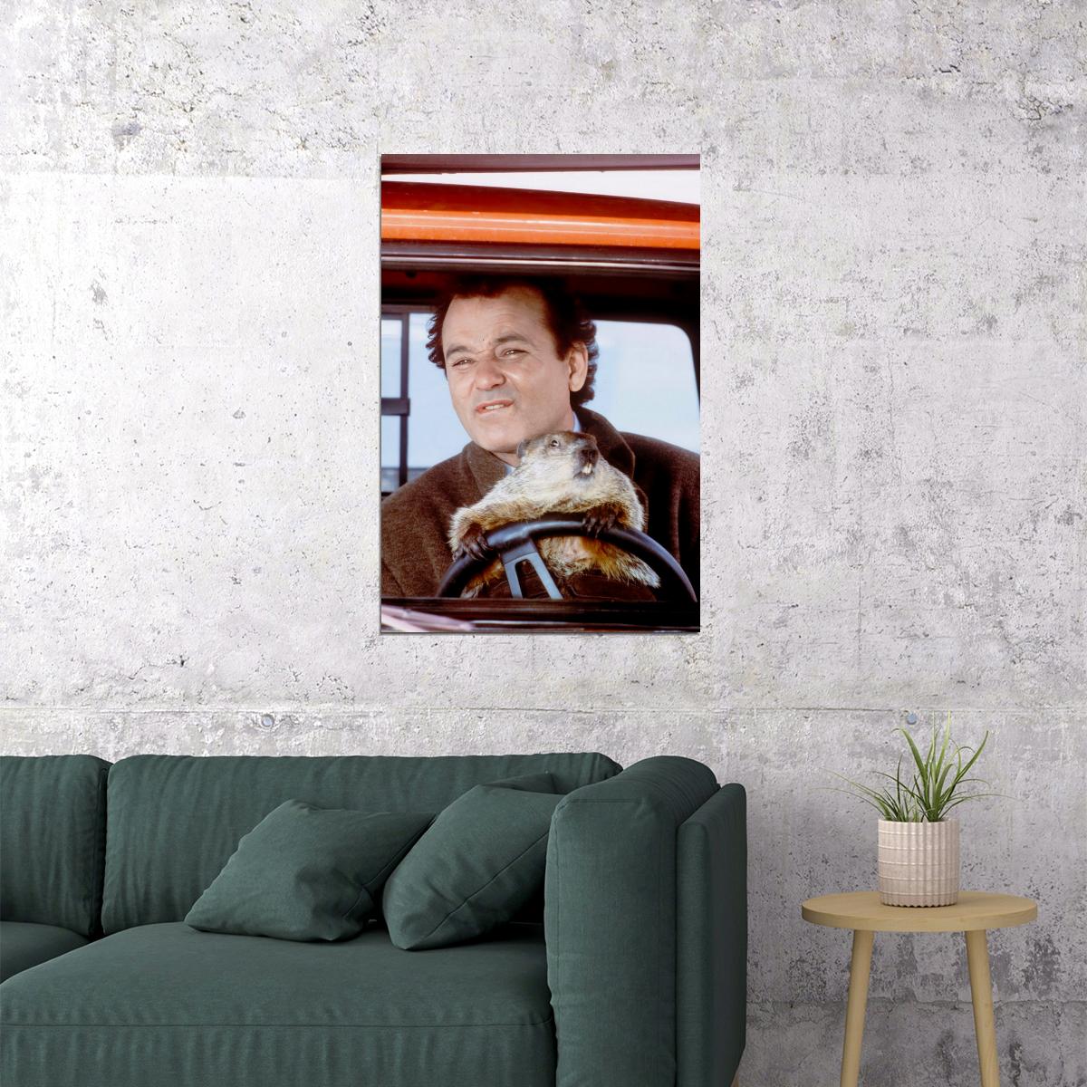 Bill Murray Groundhog Day Movie Poster 1993 Iconic Comedy Film Classic Hollywood Actor Wall Art Print Old Hollywood Aesthetic Wall Decor - xonomax