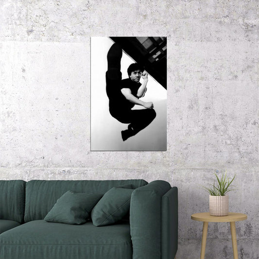 Jackie Chan Young Vintage Portrait Poster 1970s Classic Martial Arts Action Star Black And White Kung Fu Icon Wall Art Print Old Hollywood Aesthetic Wall Decor - xonomax