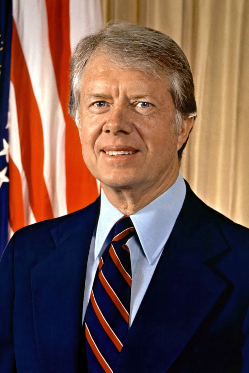 Jimmy Carter Presidential Portrait Poster 39th President of the United States Classic 1970s Leadership Wall Art Print Old Hollywood Aesthetic Wall Decor