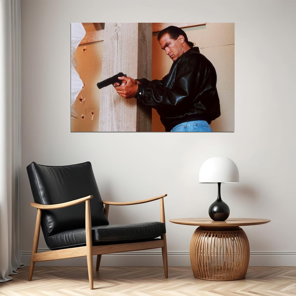 Steven Seagal Under Siege Movie Poster 1992 Classic Action Thriller Hollywood Martial Arts Star Wall Art Print Old Hollywood Aesthetic Wall Decor - xonomax