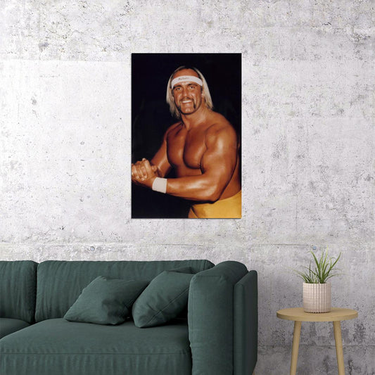 Hulk Hogan WrestleMania Portrait Poster Iconic Wrestling Star Classic Legend Vintage Wall Art Print Old Hollywood Aesthetic Wall Decor - xonomax