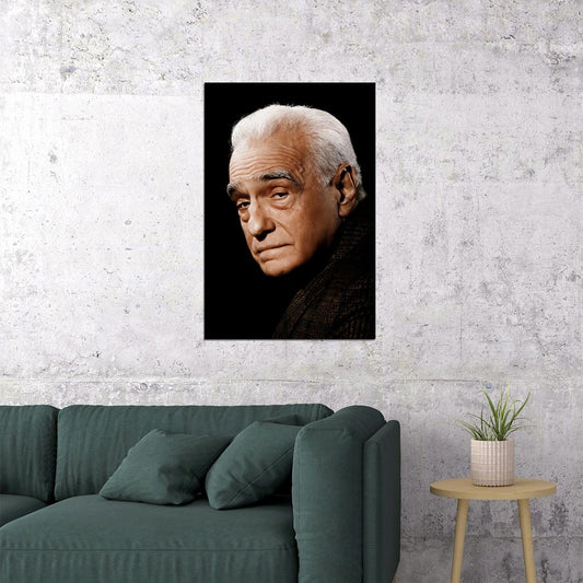 Martin Scorsese Black And White Portrait Poster Iconic Hollywood Director Classic Cinematic Vision Wall Art Print Old Hollywood Aesthetic Wall Decor - xonomax