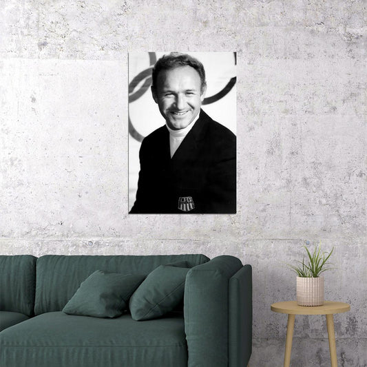 Gene Hackman Young Portrait Poster 1960s Early Career Classic Hollywood Actor Black And White Wall Art Print Old Hollywood Aesthetic Wall Decor - xonomax