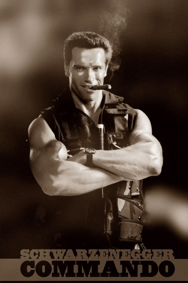 Arnold Schwarzenegger Commando Movie Poster 1985 Iconic Action Film Legendary Hollywood Star Wall Art Print Old Hollywood Aesthetic Wall Decor - xonomax