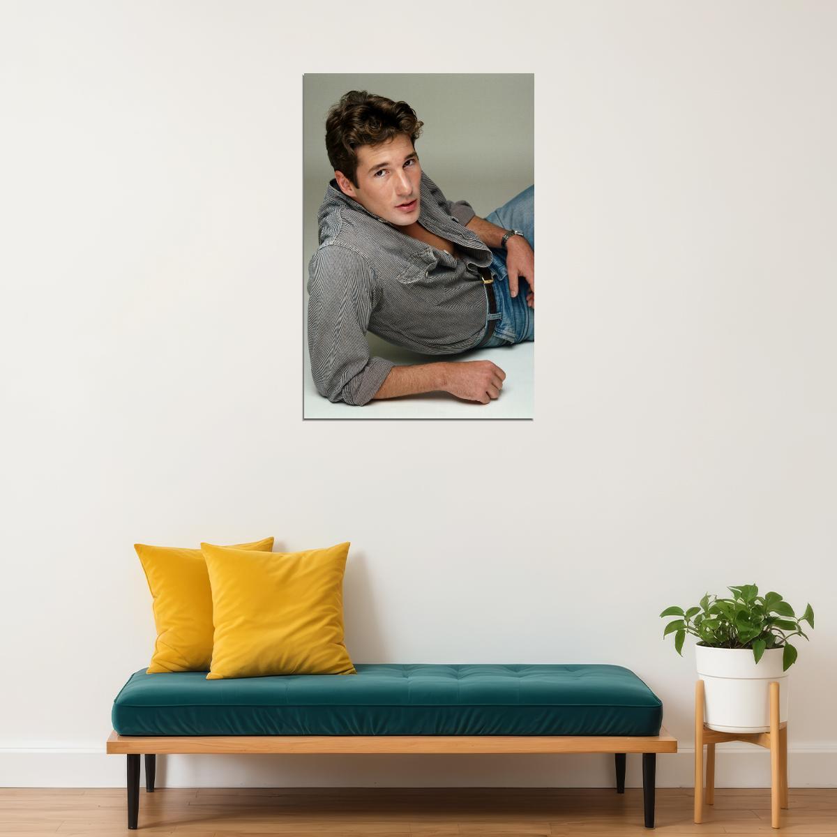 Richard Gere Young Actor Poster Iconic Hollywood Portrait Hot Retro Hollywood Star Wall Art Print Old Hollywood Aesthetic Wall Decor - xonomax