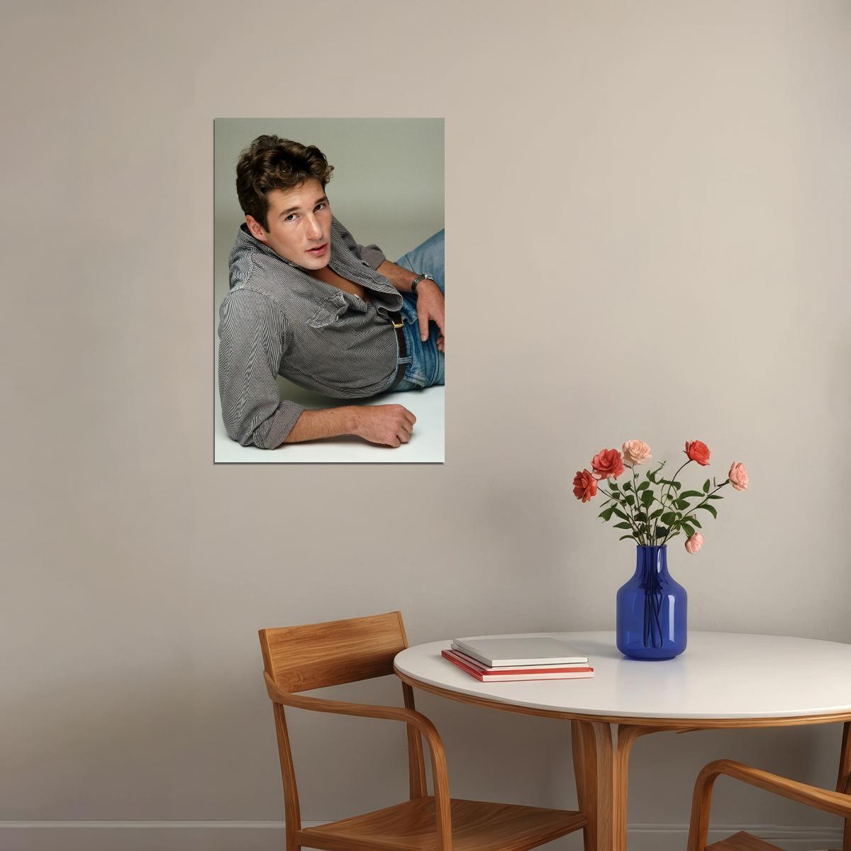 Richard Gere Young Actor Poster Iconic Hollywood Portrait Hot Retro Hollywood Star Wall Art Print Old Hollywood Aesthetic Wall Decor - xonomax