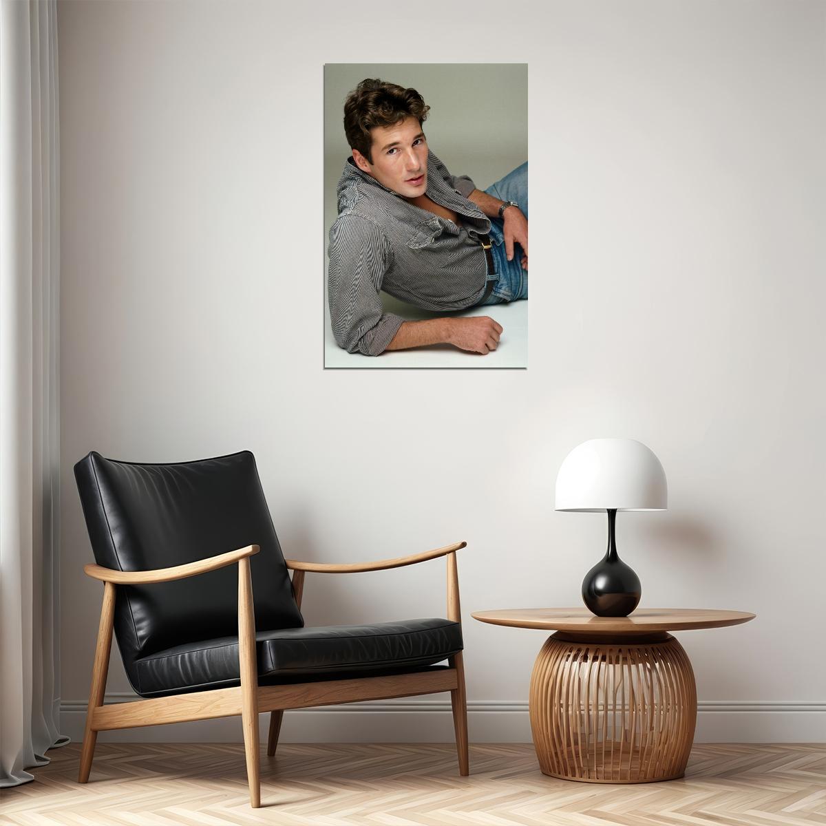 Richard Gere Young Actor Poster Iconic Hollywood Portrait Hot Retro Hollywood Star Wall Art Print Old Hollywood Aesthetic Wall Decor - xonomax