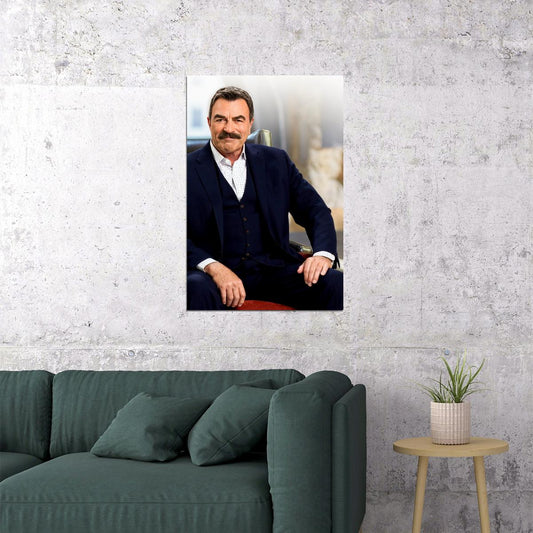 Tom Selleck Modern Portrait Poster Blue Bloods Actor Classic Hollywood Star Wall Art Print Old Hollywood Aesthetic Wall Decor - xonomax