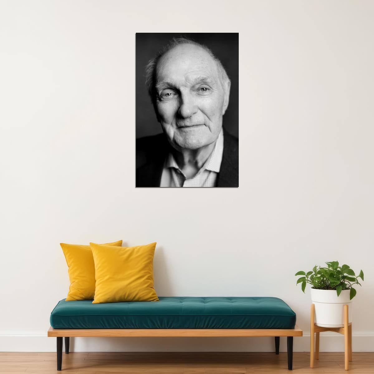 Alan Alda Modern Portrait Poster Legendary Hollywood Actor Classic Star Wall Art Print Old Hollywood Aesthetic Wall Decor