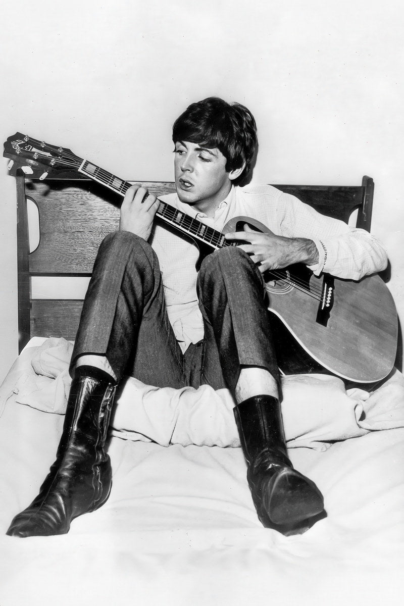 Paul McCartney Young Black And White Poster Iconic Musician 1960s Portrait Classic Rock Star Print Old Hollywood Aesthetic Wall Decor - xonomax