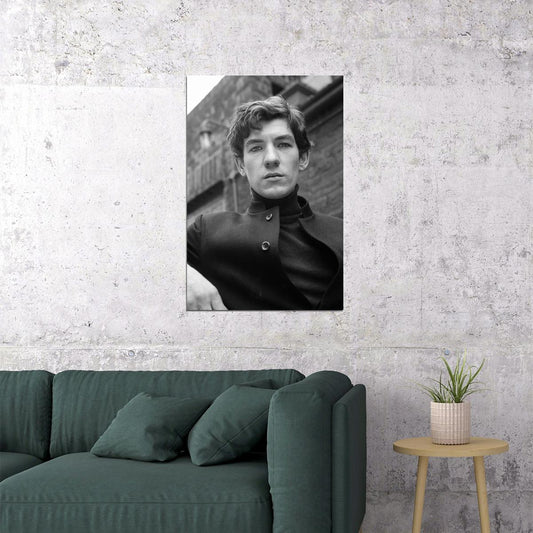 Ian McKellen Classic Portrait Poster 1960s Black And White Photo Print Legendary Actor Vintage Wall Art Old Hollywood Aesthetic Wall Decor - xonomax