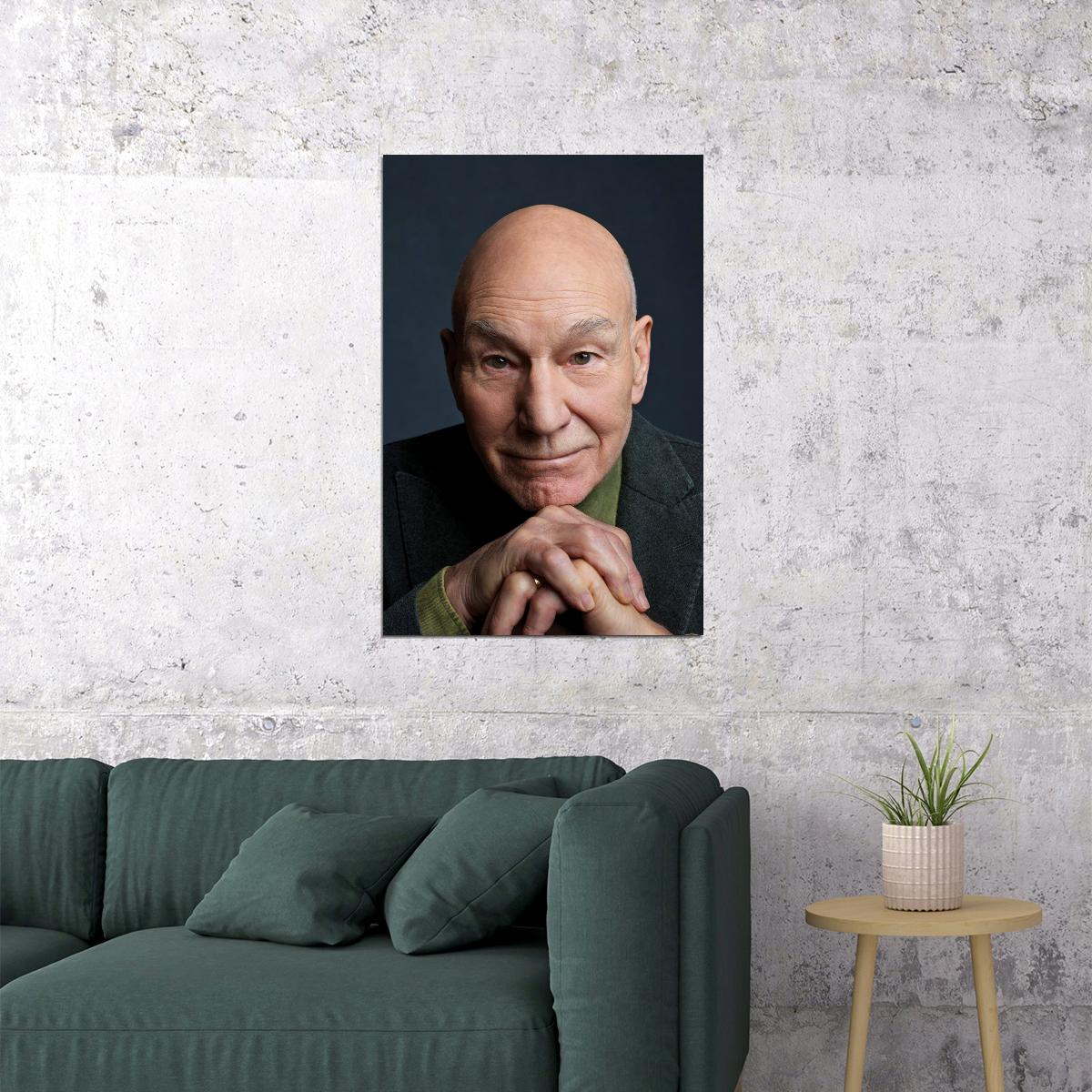 Patrick Stewart Modern Photo Print Iconic Charles Xavier Print Classic Hollywood Actor Wall Art Old Hollywood Aesthetic Wall Decor - xonomax