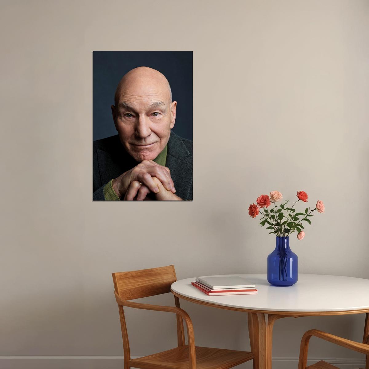 Patrick Stewart Modern Photo Print Iconic Charles Xavier Print Classic Hollywood Actor Wall Art Old Hollywood Aesthetic Wall Decor - xonomax