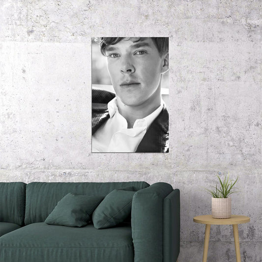 Benedict Cumberbatch Classic Portrait 2000s Photo Poster Black And White Legendary Actor Wall Art Old Hollywood Aesthetic Wall Decor - xonomax