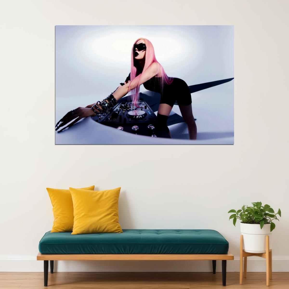 aespa Giselle Whiplash Concept Photo K-pop Music Poster Edgy Glam Aesthetic Sexy Cyberpunk Female Idol Fashion Print Trendy Girl Group Wall Art