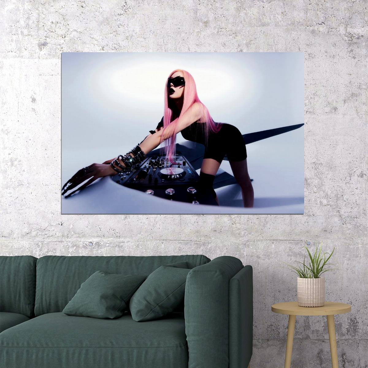 aespa Giselle Whiplash Concept Photo K-pop Music Poster Edgy Glam Aesthetic Sexy Cyberpunk Female Idol Fashion Print Trendy Girl Group Wall Art