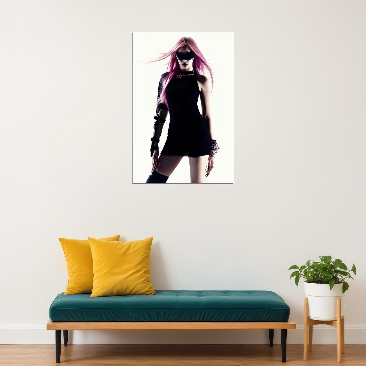 aespa Giselle Whiplash Concept Photo K-pop Music Poster High-Tech Glam Aesthetic Sexy Cyberpunk Female Idol Fashion Print Trendy Girl Group Wall Art - xonomax