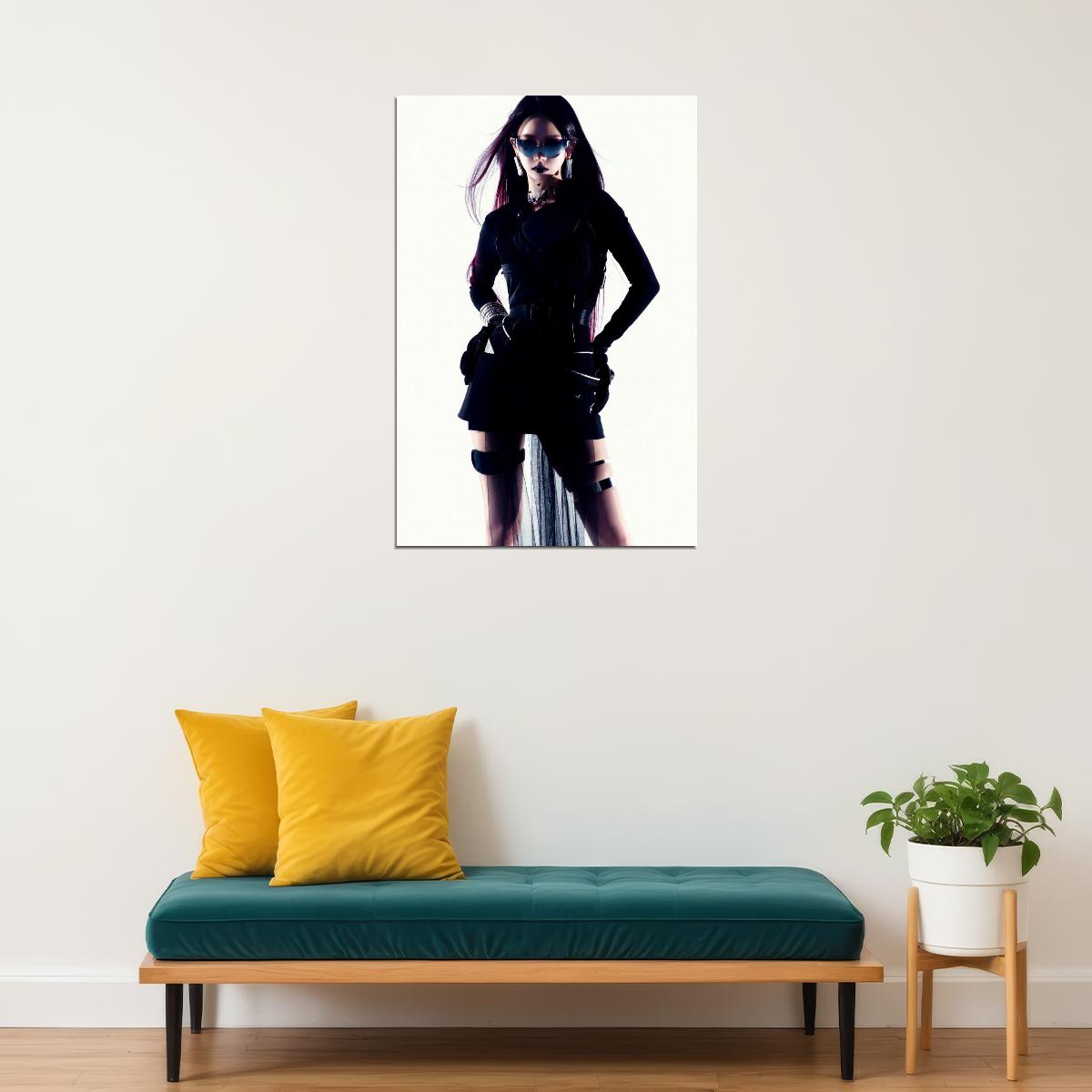 aespa Karina Whiplash Concept Photo K-pop Music Poster Y2K Futuristic Aesthetic Sexy Cyberpunk Female Idol Fashion Print Trendy Girl Group Wall Art