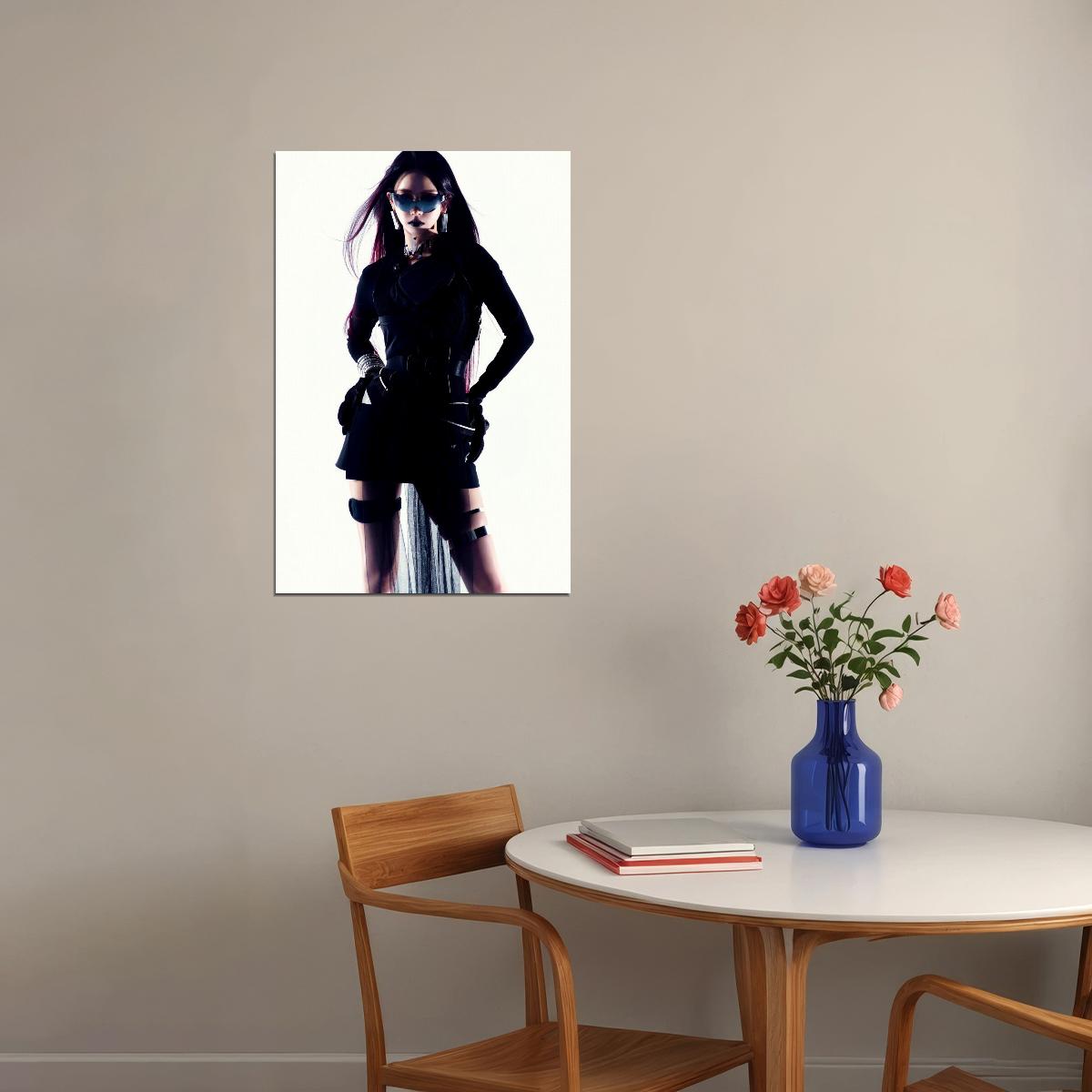 aespa Karina Whiplash Concept Photo K-pop Music Poster Y2K Futuristic Aesthetic Sexy Cyberpunk Female Idol Fashion Print Trendy Girl Group Wall Art
