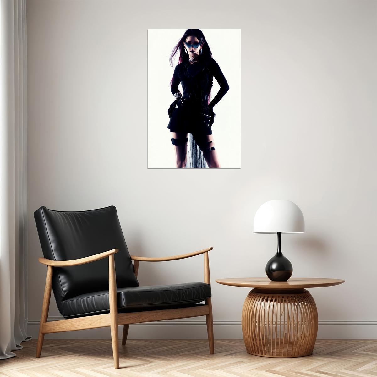 aespa Karina Whiplash Concept Photo K-pop Music Poster Y2K Futuristic Aesthetic Sexy Cyberpunk Female Idol Fashion Print Trendy Girl Group Wall Art
