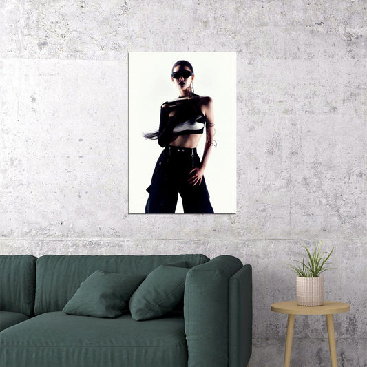 aespa Ningning Whiplash Concept Photo K-pop Music Poster Y2K Neo-Futuristic Aesthetic Sexy Cyberpunk Female Idol Fashion Print Trendy Girl Group Wall Art - xonomax