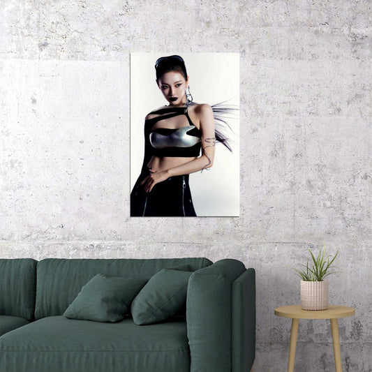 aespa Ningning Whiplash Concept Photo K-pop Music Poster Y2K Futuristic Aesthetic Sexy Cyberpunk Female Idol Fashion Print Trendy Girl Group Wall Art - xonomax