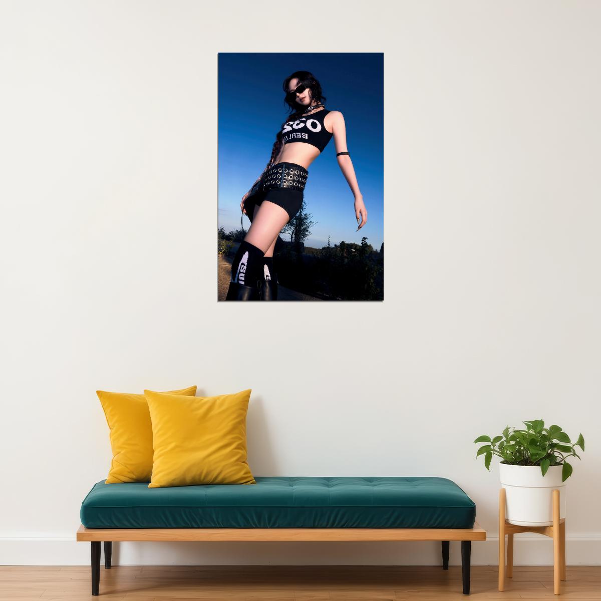 aespa Karina Whiplash Album Concept Photo K-pop Music Poster Y2K Futuristic Aesthetic Trendy Dark Fashion Sexy Female Idol Print Viral Girl Group Wall Art - xonomax