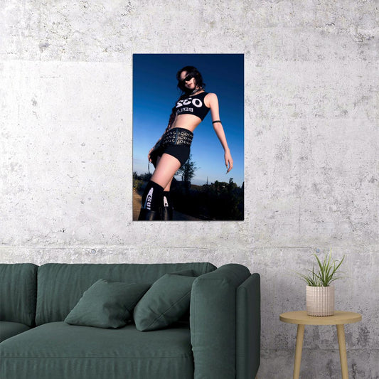 aespa Karina Whiplash Album Concept Photo K-pop Music Poster Y2K Futuristic Aesthetic Trendy Dark Fashion Sexy Female Idol Print Viral Girl Group Wall Art - xonomax