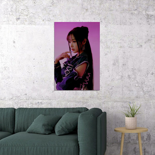 aespa Giselle Next Level Album Teaser Photo K-pop Music Poster Neon Lights Aesthetic Female Idol Fashion Print Trendy Girl Group Wall Art - xonomax