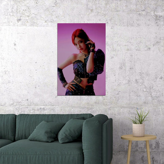 aespa Ningning Next Level Album Teaser Photo K-pop Music Poster Neon Lights Aesthetic Female Idol Fashion Print Trendy Girl Group Wall Art - xonomax