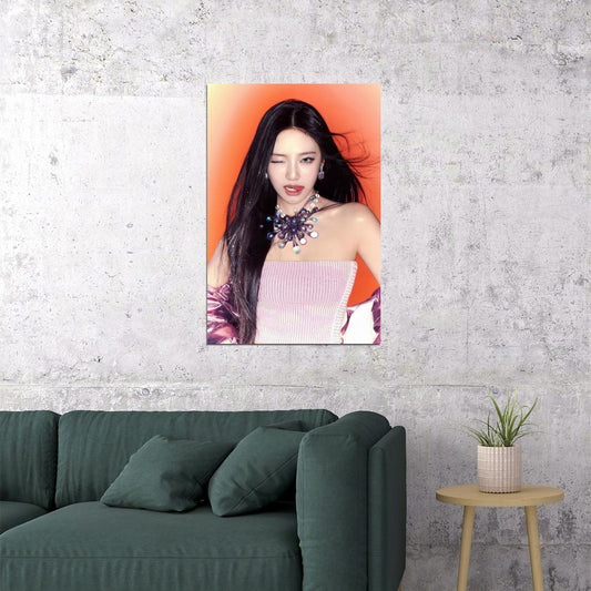 aespa Ningning Supernova MV Teaser Photos Armageddon K-pop Music Poster Bold Neon Aesthetic Female Idol Fashion Print Viral Girl Group Wall Art - xonomax