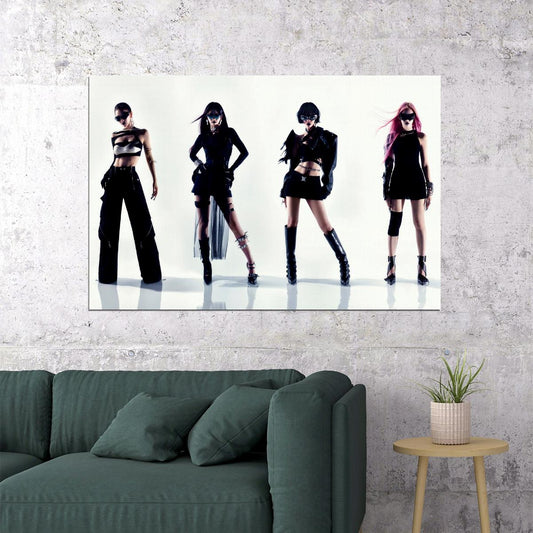 aespa Karina Winter Giselle Ningning Whiplash Album Concept Group Photo K-pop Music Poster Edgy Aesthetic Cyberpunk Female Idol Print Trendy Girl Group Wall Art - xonomax