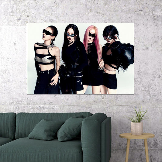 aespa Karina Winter Giselle Ningning Whiplash Album Concept Group Photo K-pop Music Poster Edgy Aesthetic Cyberpunk Female Idol Print Trendy Girl Group Wall Art - xonomax