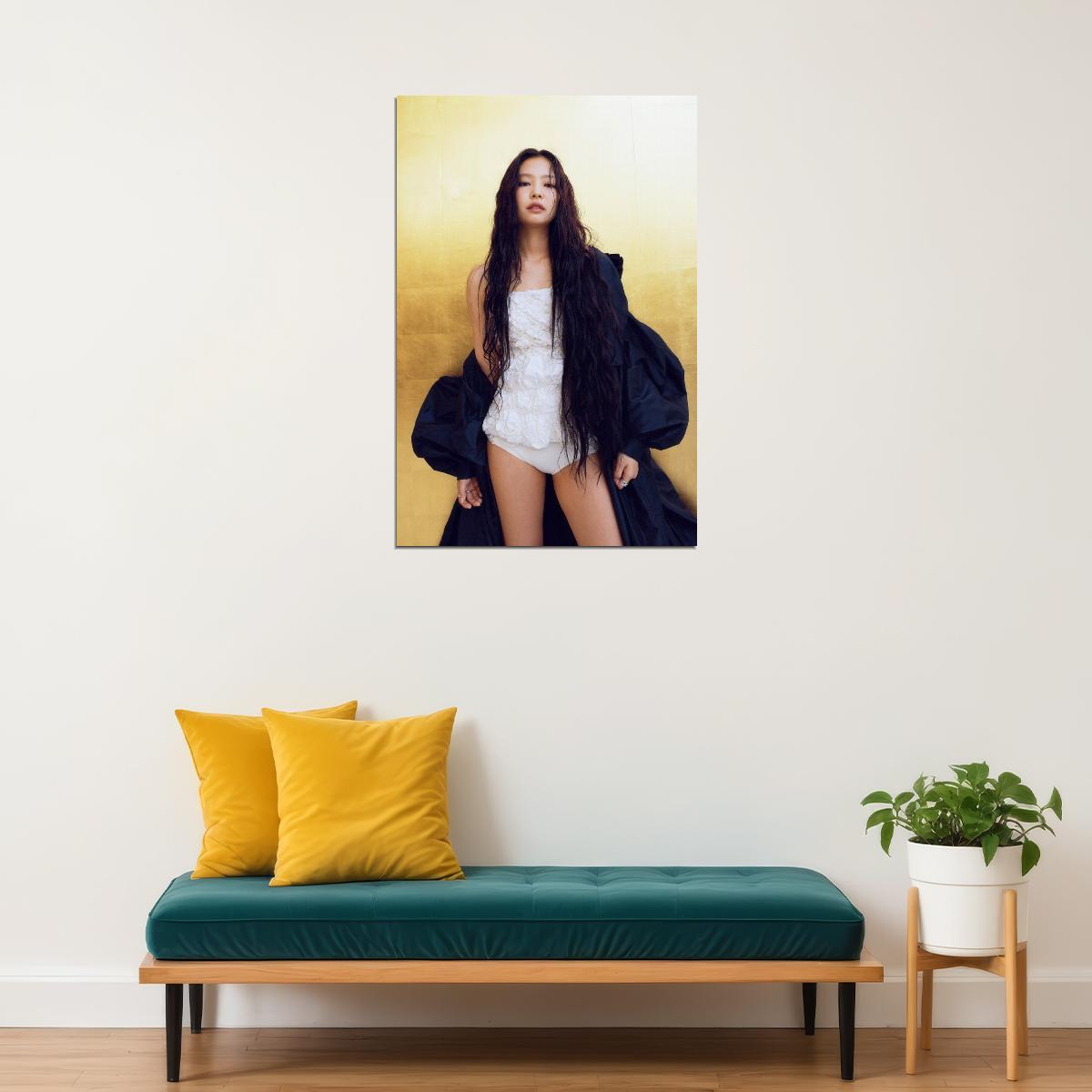 BLACKPINK JENNIE Photo Music Poster K-Pop Aesthetic K-pop Female Girl Group Korean Fashion Idol Wall Art Print