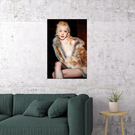 Blackpink ROSE Photo Music Poster KPop Aesthetic K-pop Female Girl Group Korean High Fashion Idol Wall Art Print - xonomax