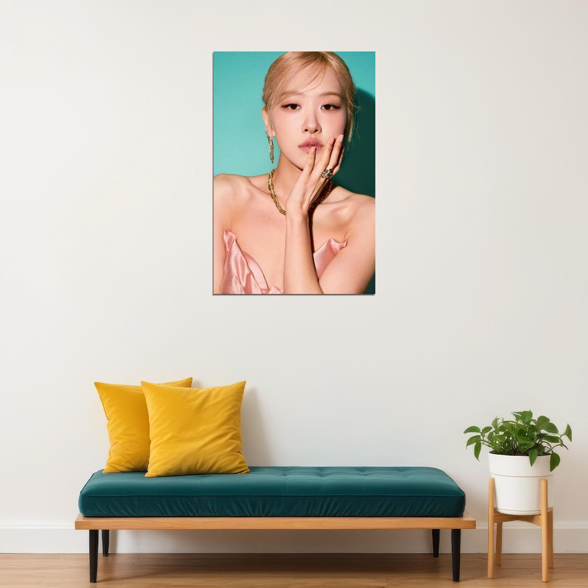 Rose Blackpink Music Poster Korean Fashion Idol KPop Aesthetic K-pop Female Girl Group Wall Art Print