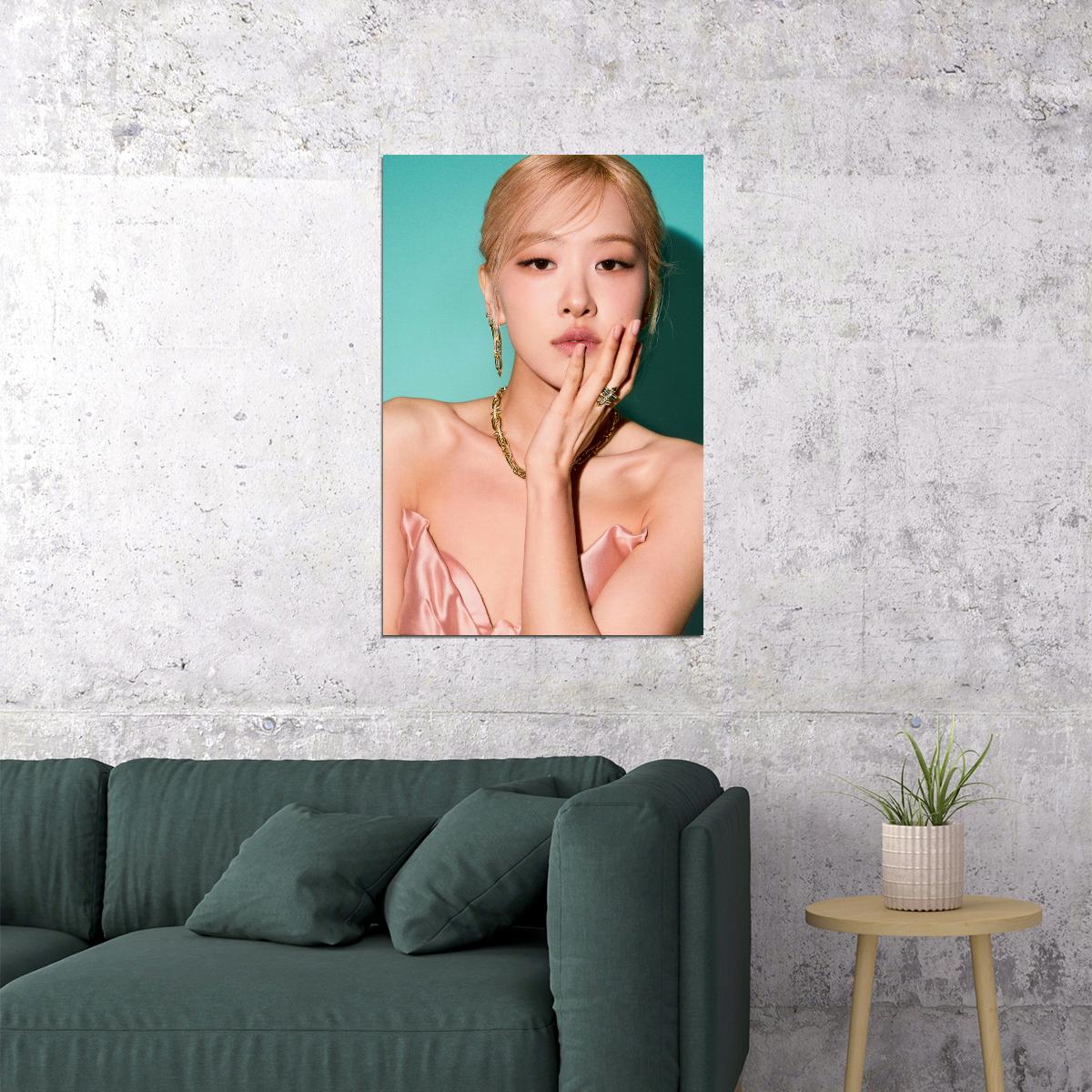 Rose Blackpink Music Poster Korean Fashion Idol KPop Aesthetic K-pop Female Girl Group Wall Art Print