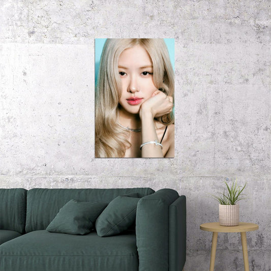Rose Blackpink Music Poster Korean Fashion Idol KPop Aesthetic K-pop Female Girl Group Wall Art Print - xonomax