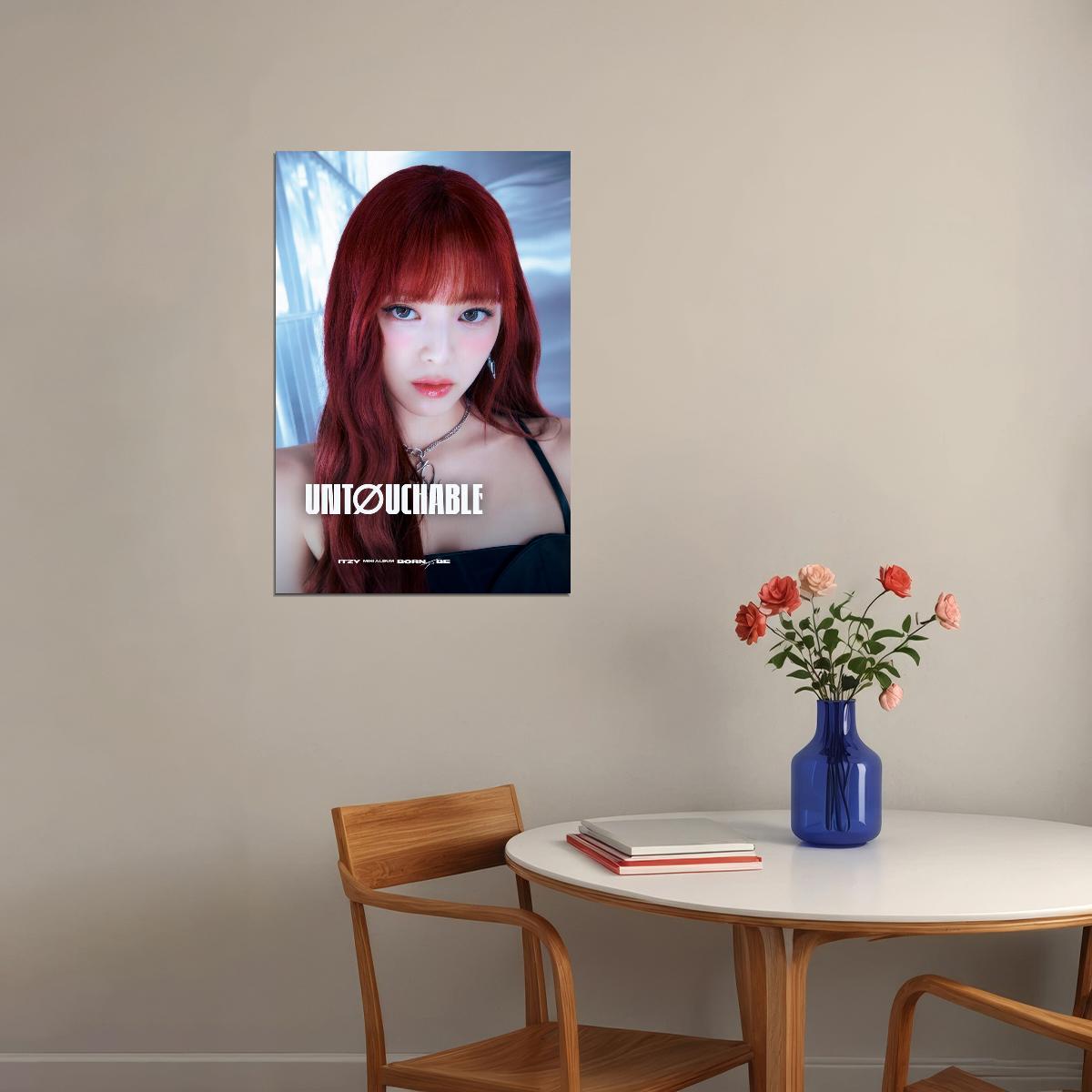 ITZY Yuna BORN TO BE Concept Photo K-pop Music Poster Dark Aesthetic Female Badass Idol Fashion Print Trendy Girl Group Wall Art - xonomax