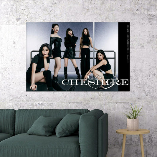 ITZY Yeji Lia Ryujin Chaeryeong Yuna CHESHIRE Photo K-pop Music Poster Dark Glamour Aesthetic Female Korean Idol Fashion Print Trendy Girl Group Wall Art - xonomax