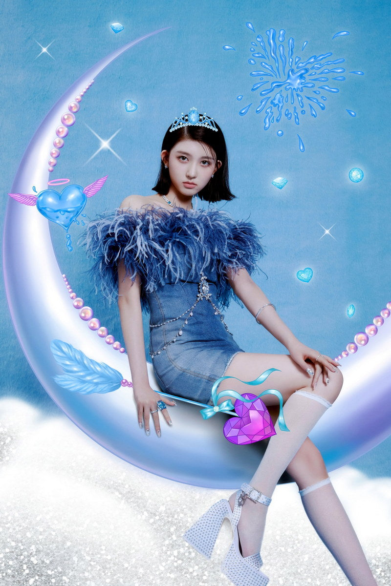 IVE Gaeul LOVE DIVE Album Concept Photo K-pop Music Poster Blue Dream Aesthetic Dreamy Female Korean Idol Fashion Print Trendy Girl Group Wall Art