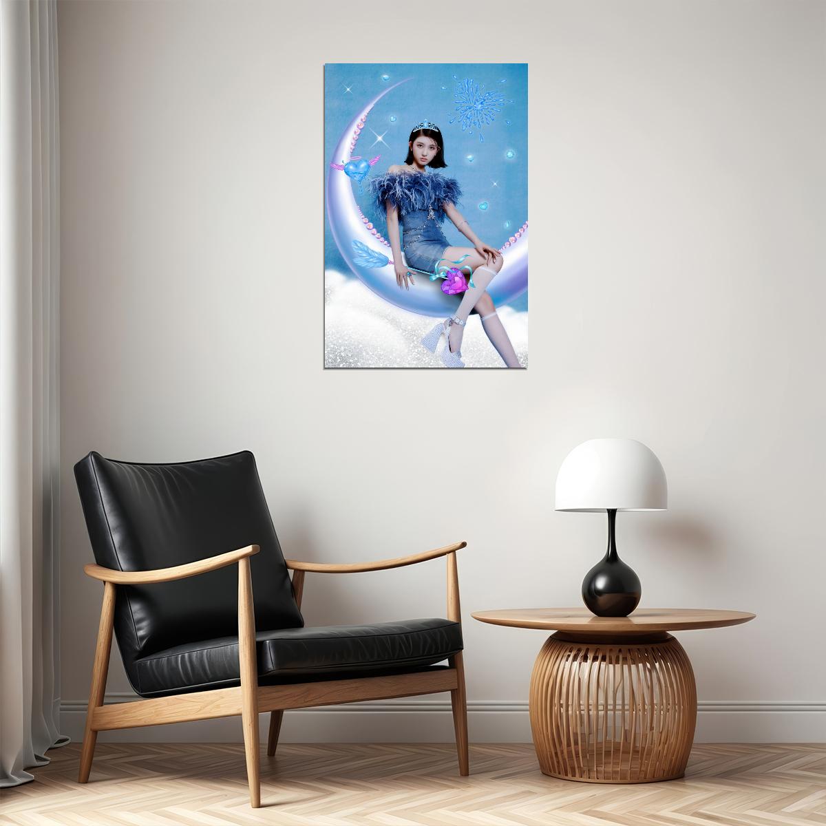 IVE Gaeul LOVE DIVE Album Concept Photo K-pop Music Poster Blue Dream Aesthetic Dreamy Female Korean Idol Fashion Print Trendy Girl Group Wall Art