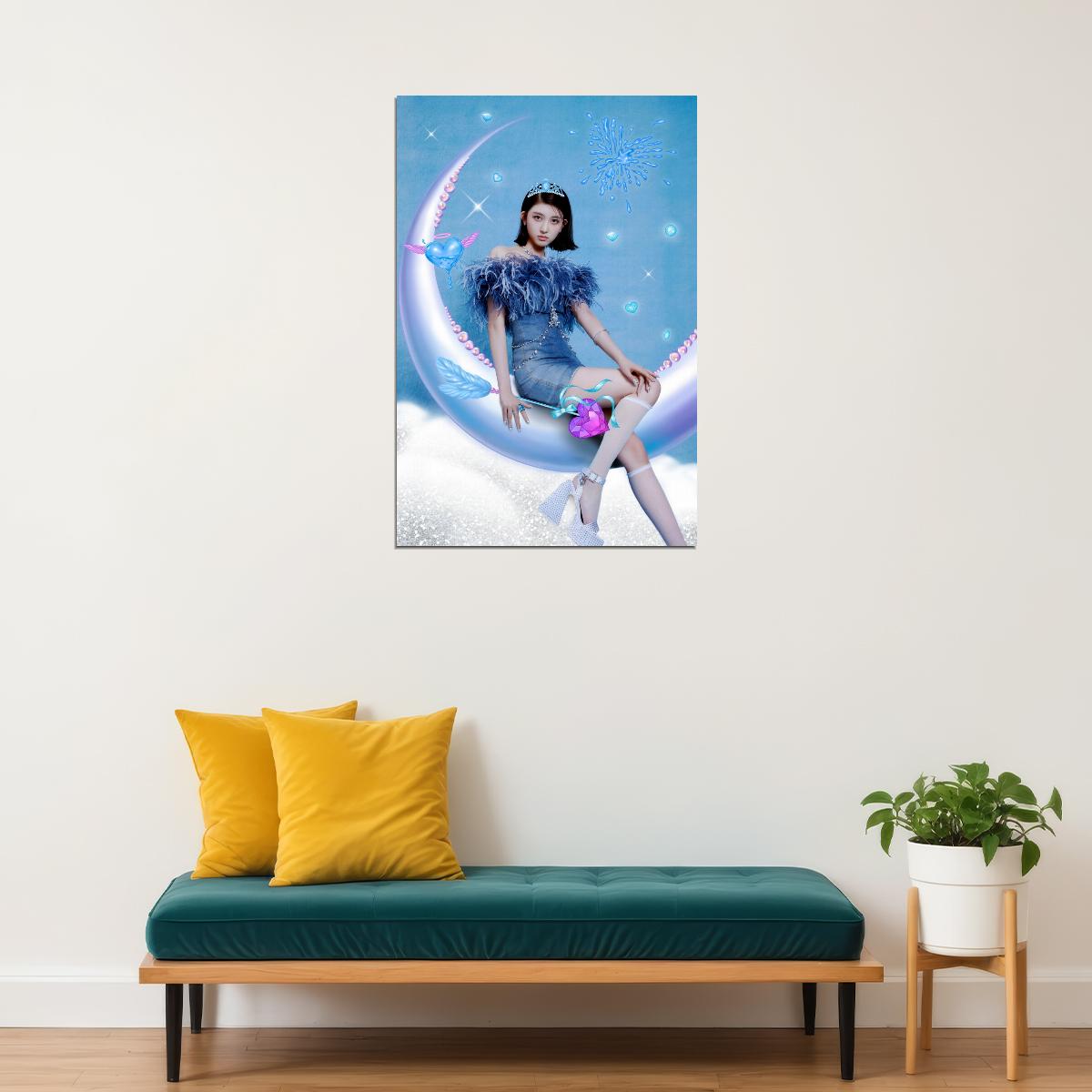 IVE Gaeul LOVE DIVE Album Concept Photo K-pop Music Poster Blue Dream Aesthetic Dreamy Female Korean Idol Fashion Print Trendy Girl Group Wall Art