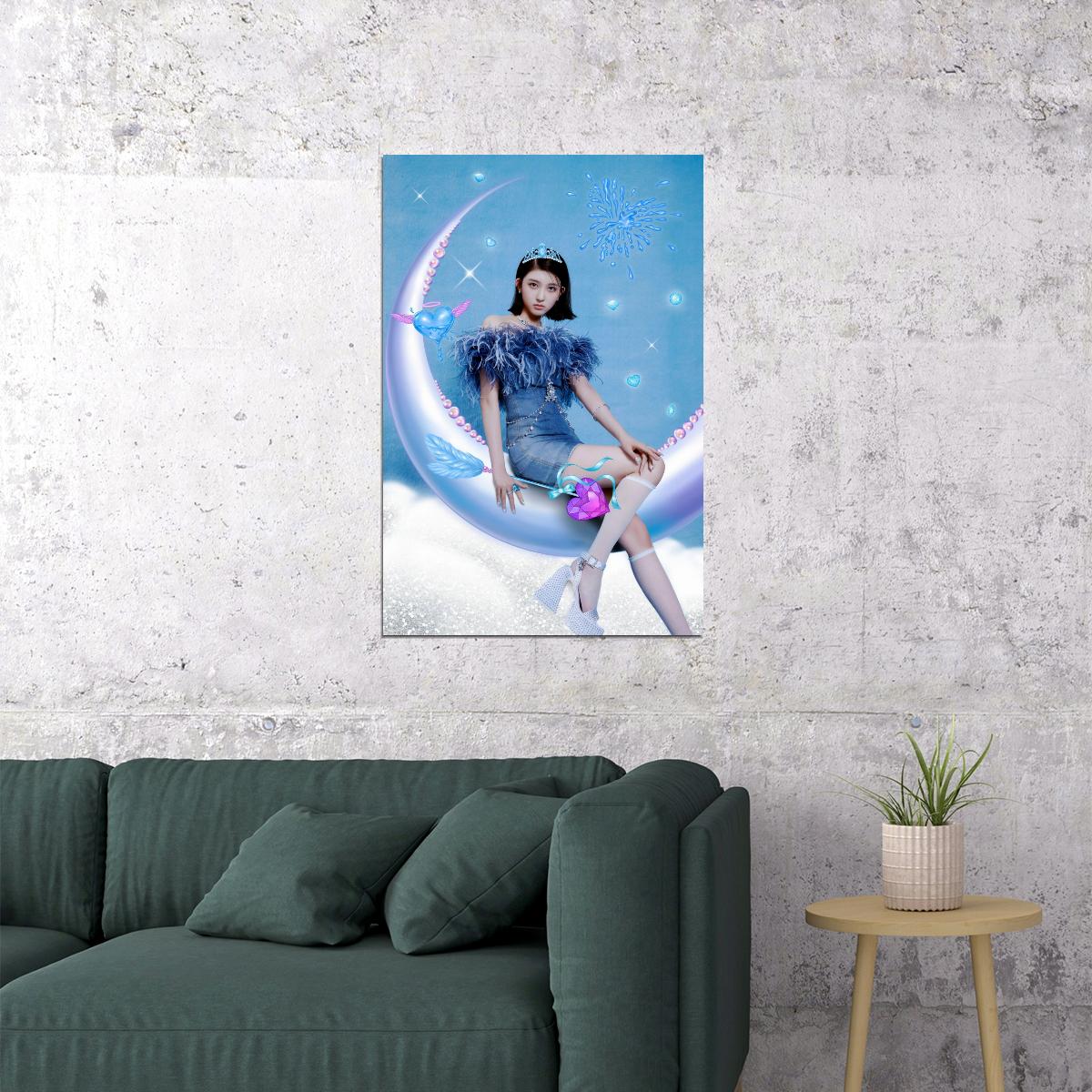 IVE Gaeul LOVE DIVE Album Concept Photo K-pop Music Poster Blue Dream Aesthetic Dreamy Female Korean Idol Fashion Print Trendy Girl Group Wall Art