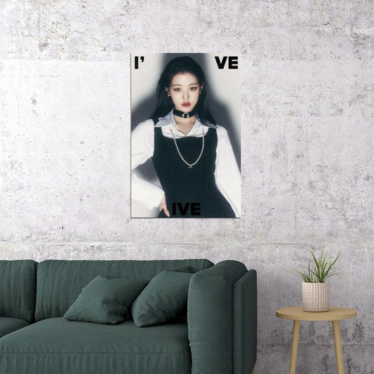 IVE Wonyoung I've IVE Album Concept Photo K-pop Music Poster Girl Crush Aesthetic Monochrome Female Korean Idol Fashion Print Trendy Girl Group Wall Art - xonomax