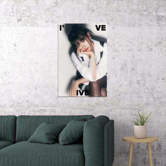 IVE Yujin I've IVE Album Concept Photo K-pop Music Poster Girl Crush Aesthetic Monochrome Female Korean Idol Fashion Print Trendy Girl Group Wall Art - xonomax
