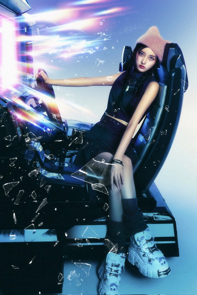 IVE Gaeul Baddie Concept Photo K-pop Music Poster Retro Futurism Aesthetic Vibrant Pop Art Female Korean Idol Fashion Print Trendy Girl Group Wall Art