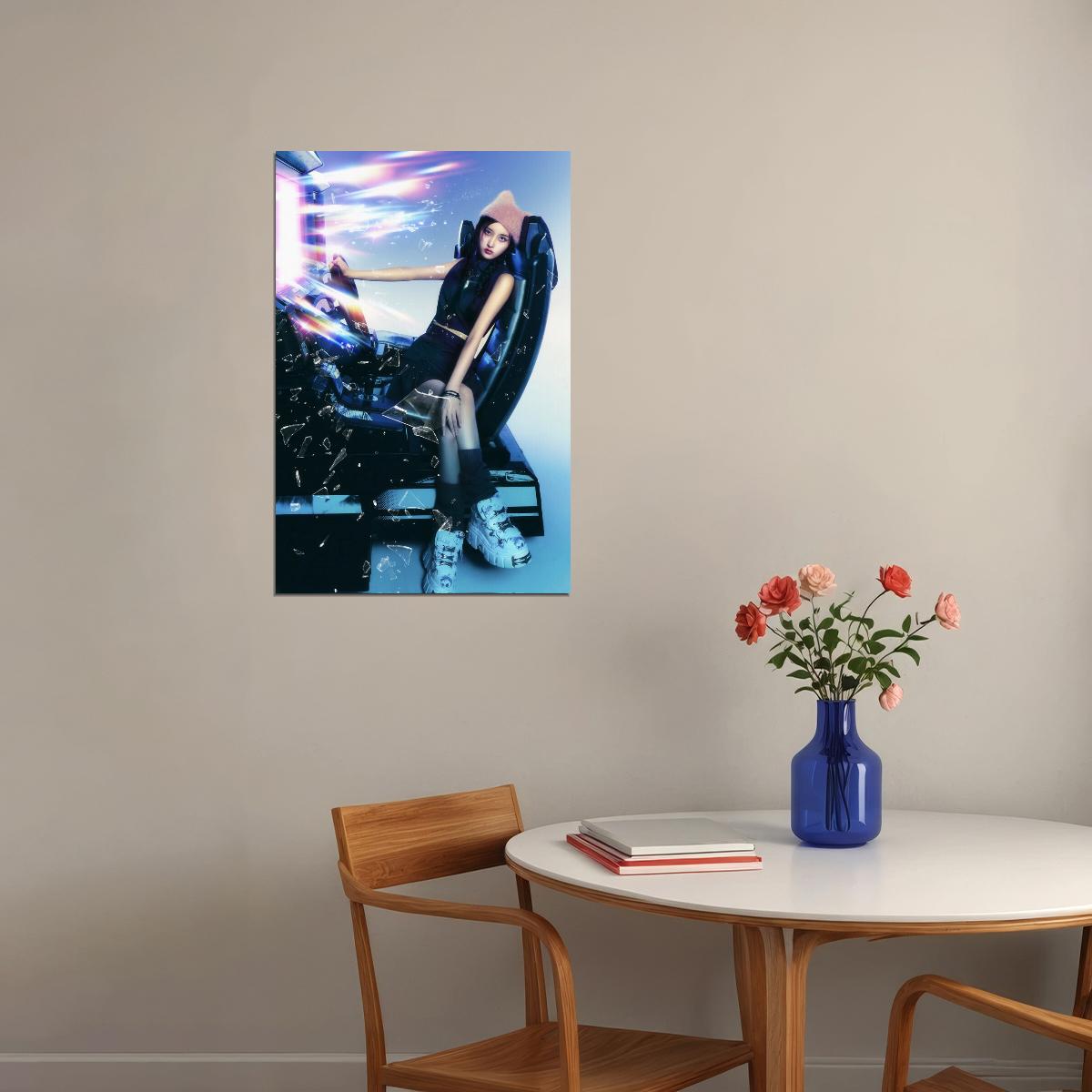 IVE Gaeul Baddie Concept Photo K-pop Music Poster Retro Futurism Aesthetic Vibrant Pop Art Female Korean Idol Fashion Print Trendy Girl Group Wall Art