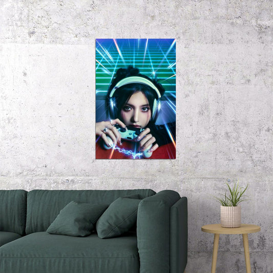 IVE Leeseo Baddie Concept Photo K-pop Music Poster Futuristic Aesthetic Retro Female Korean Idol Fashion Print Trendy Girl Group Wall Art - xonomax